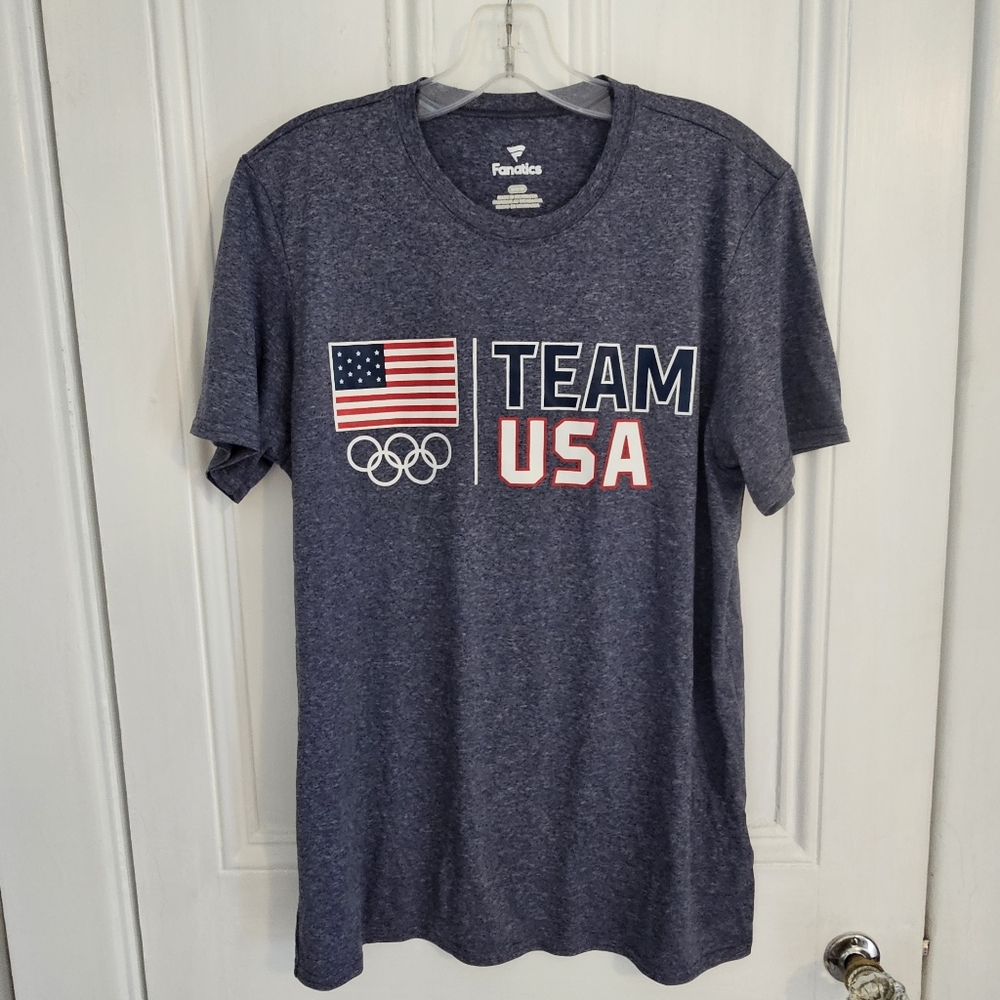 Fanatics Womens Medium Team USA Olympics Short Sleeve Shirt Blue Flag